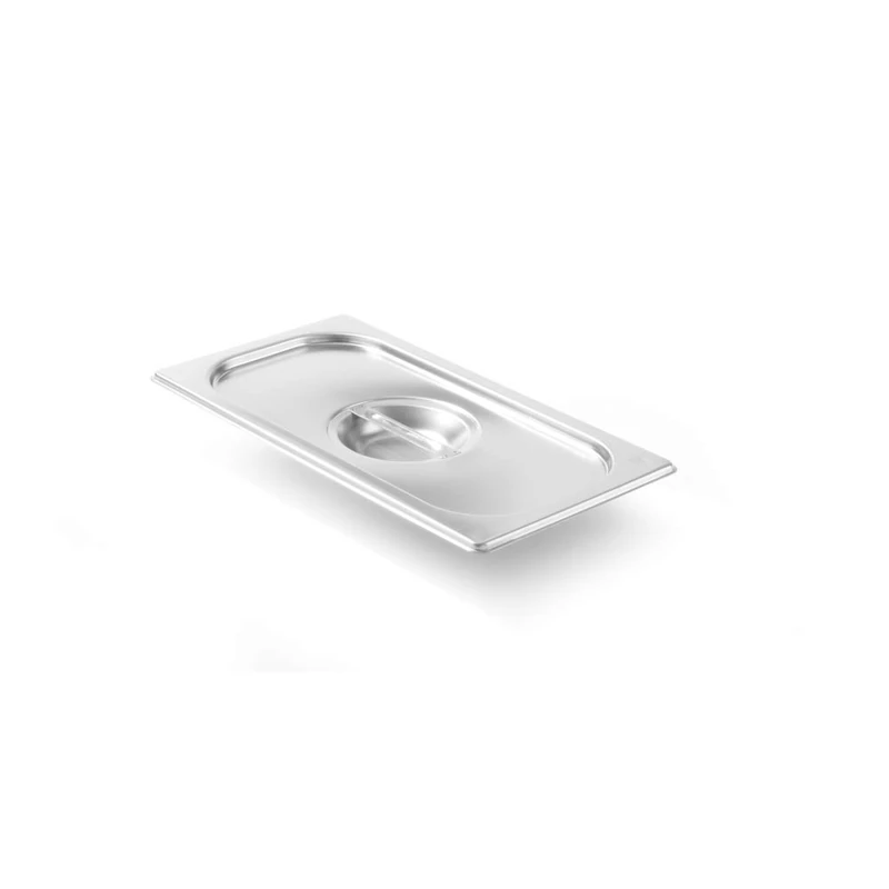 HENDI Gastronorm Lid for Gastronorm Containers, Temperature Resistant from -40° to 300°C, Stackable, GN 1/4, 26.5 x 16.2 cm, Stainless Steel, Pack of 24
