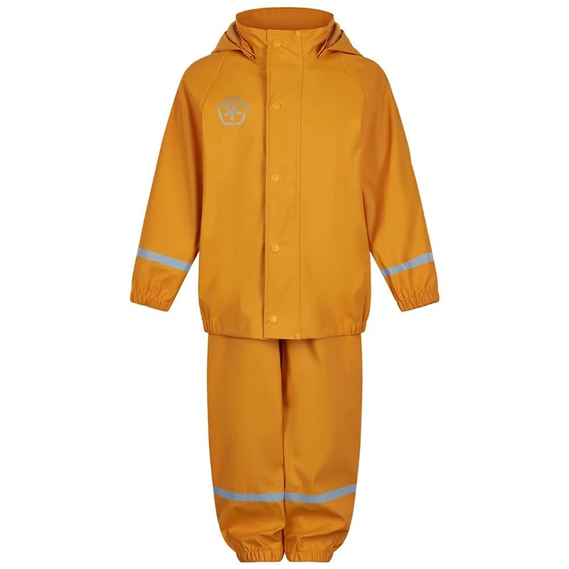 Color Kids Unisex Children's Rain Set Solid PU Rain Jacket - - 92 cm Cadmium Yellow