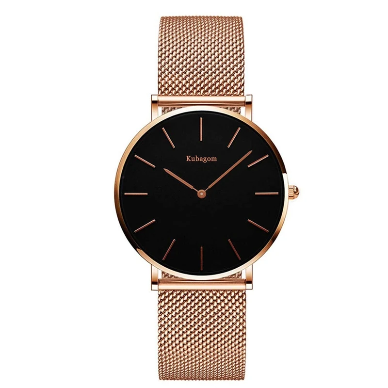 Kubagom Women's Ultra Thin Stainless Steel Mesh Watch