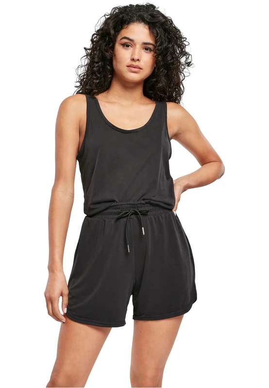Urban Classics Women's Ladies Short Sleevless Modal Jumpsuit T Shirt, Black, 3XL UK