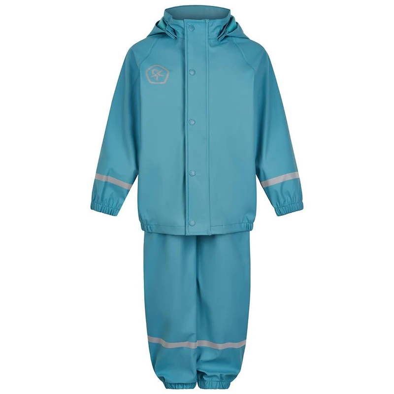 Color Kids Unisex Children's Rain Set Solid PU Rain Jacket - - 86 cm Delphinium Blue