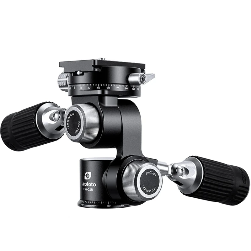 Leofoto - 4-axis Tripod Head - Perfect for Macro, Still life and Art Photography - Two Swivels and Two Panorama Plates - FW-01R