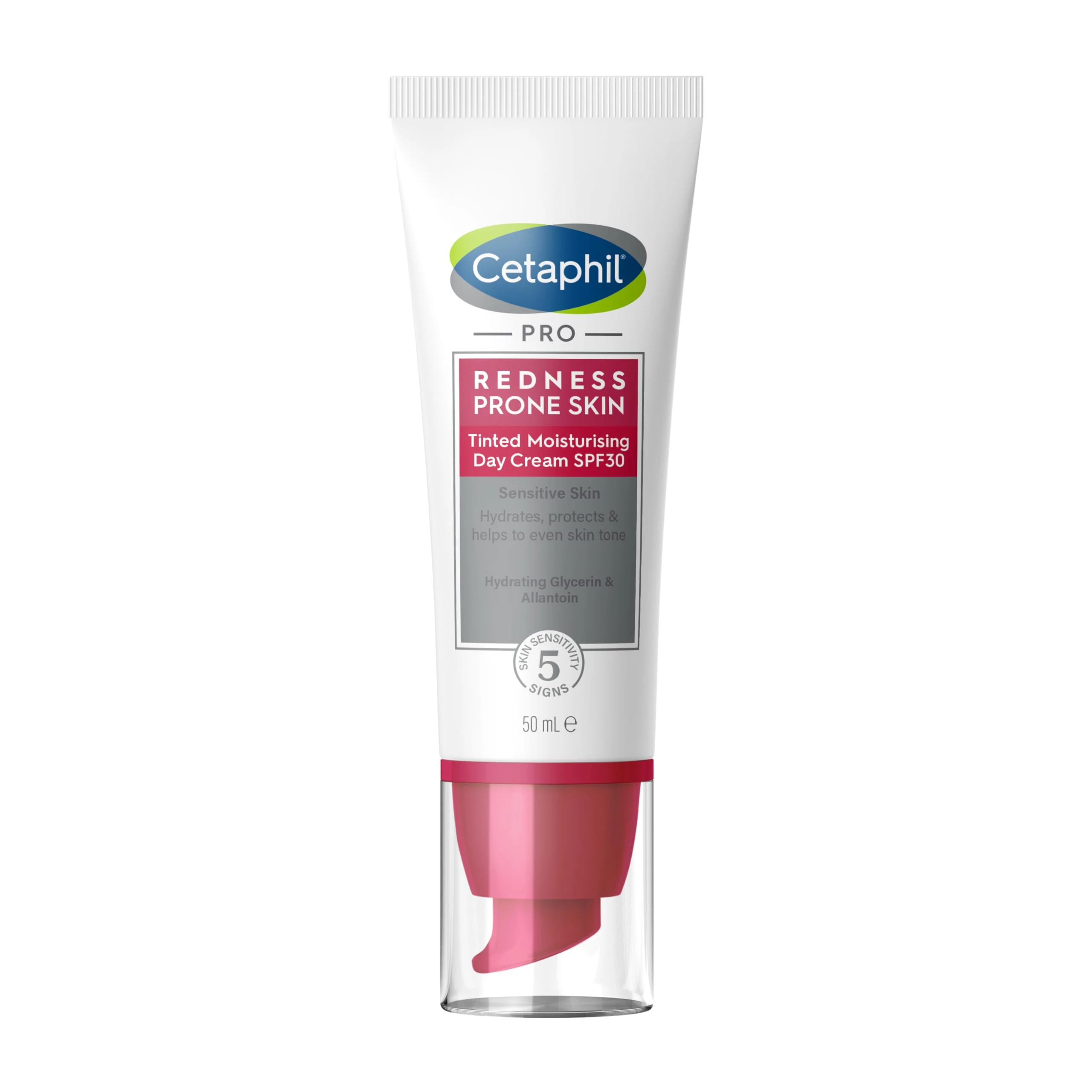 Cetaphil PRO Tinted Moisturising Day Cream SPF 30, 50ml, Face Sun Cream For Sensitive & Redness Prone Skin, Vegan Friendly