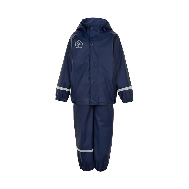 Color Kids Unisex Children's Rain Set Solid PU Rain Jacket