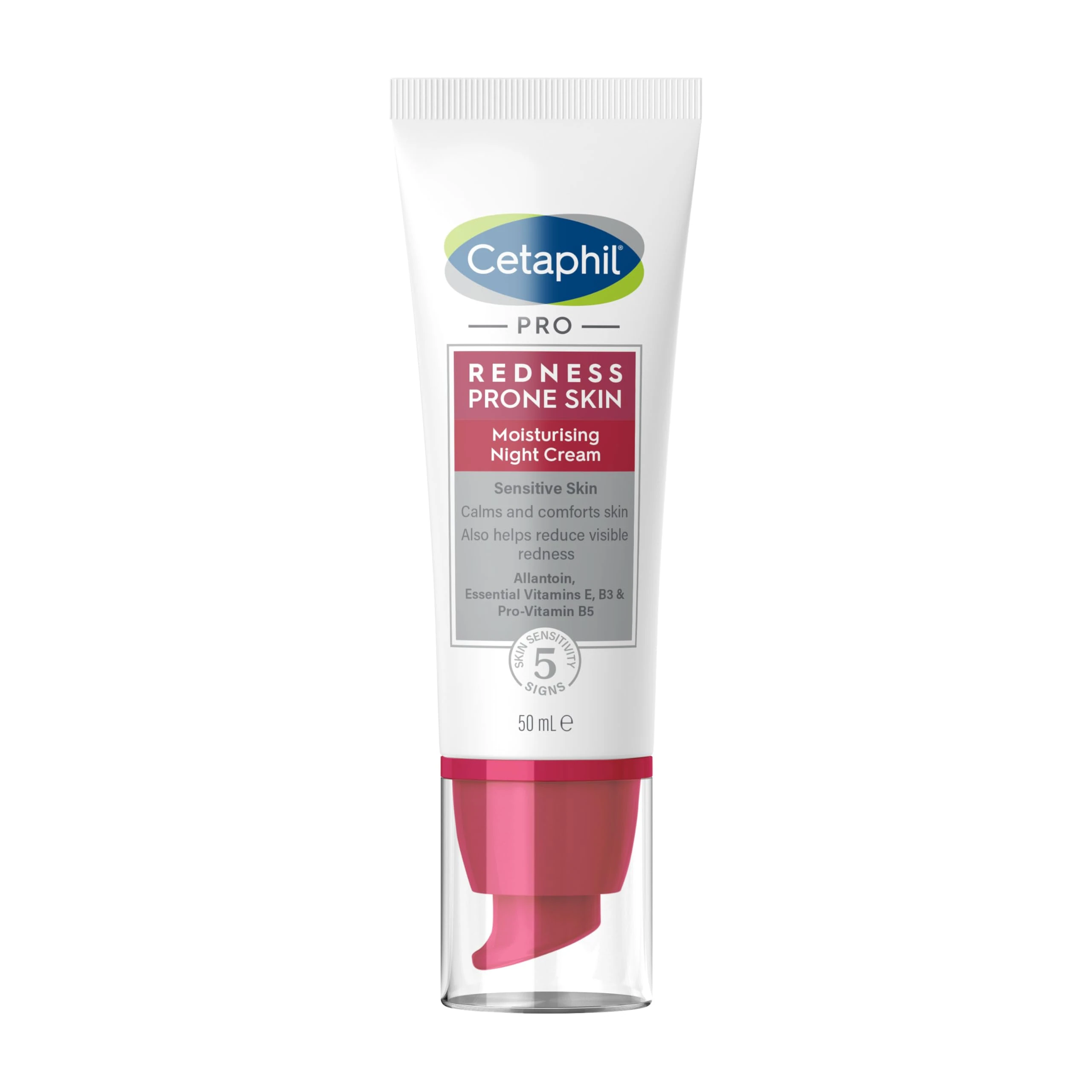 Cetaphil PRO Night Cream, 50ml, Moisturiser For Sensitive & Redness Prone Skin, With Vitamin E