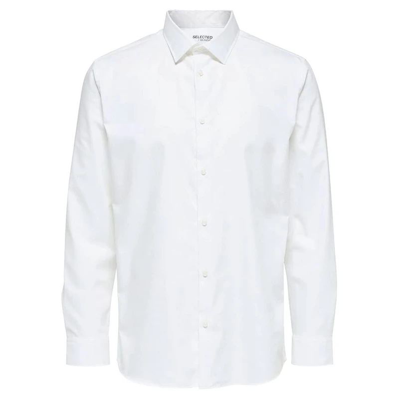 SELECTED HOMME BLACK Men's SLHSLIMETHAN Shirt LS Classic B NOOS Shirt, Bright White, M