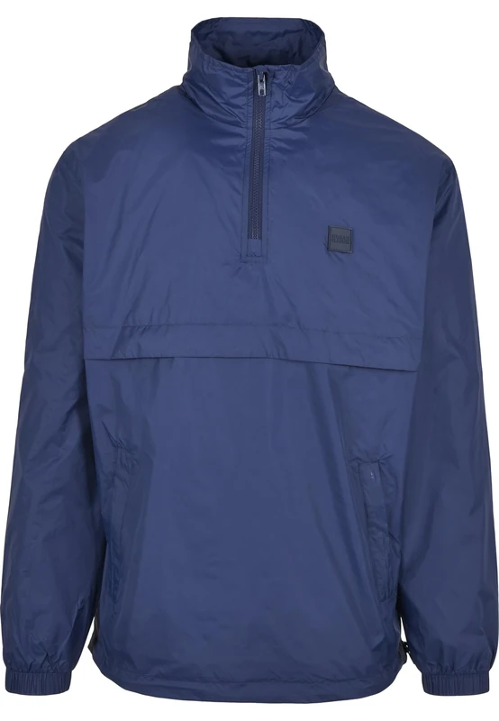 Urban Classics Men's Windbreaker Pull Over Jacket Stand Up Collar - - XL Dark Blue
