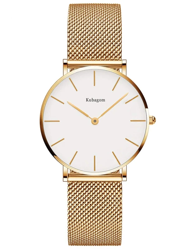 Kubagom Women's Ultra Thin Stainless Steel Mesh Watch