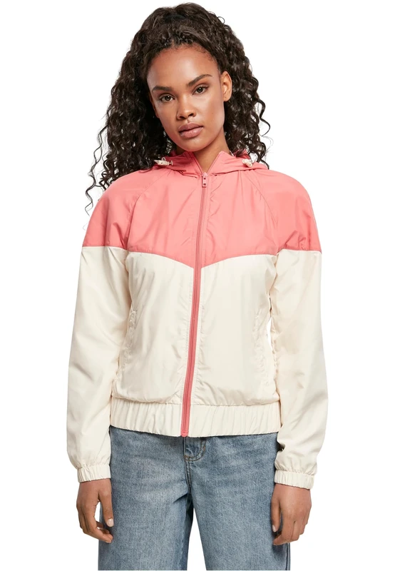 Urban Classics Women's Ladies Arrow Windbreaker Jacket, Palepink/White Sand, XXXXL
