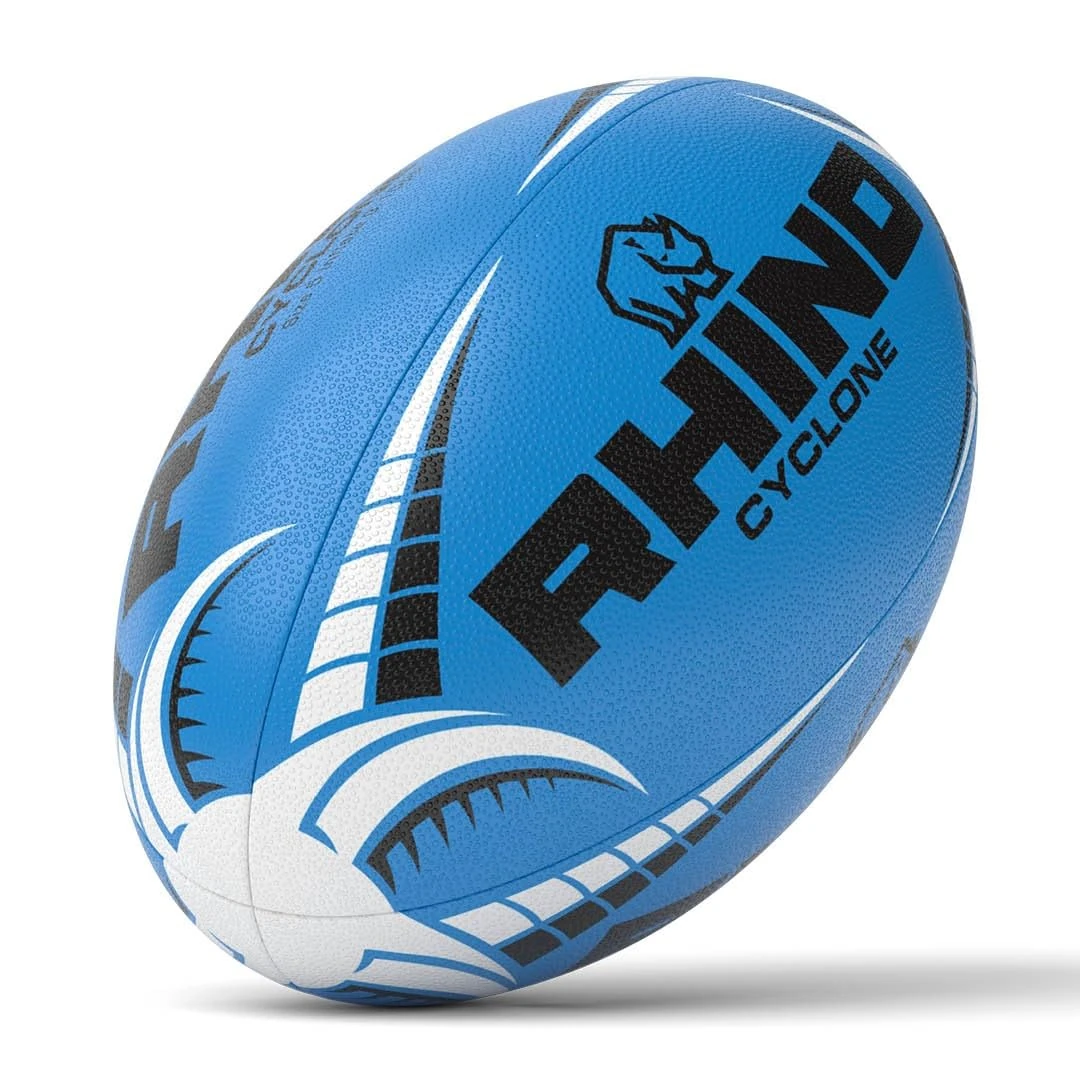 Rhino Cyclone Rugby Ball, Blue, Size 3