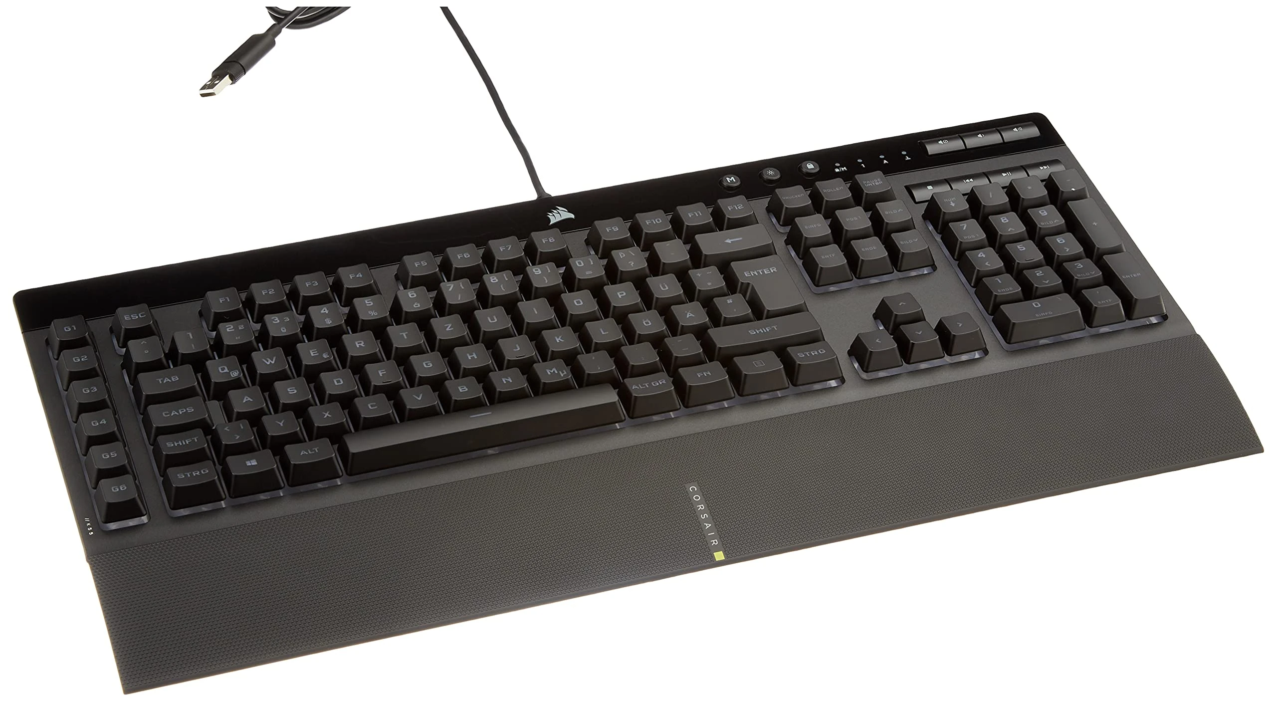 Corsair K55 RGB PRO Wired Membrane Gaming Keyboard (Dynamic RGB Backlight, 6 Macro Keys with Elgato Software Integration, IP42 Dust and Splash Protection) QWERTY, Black