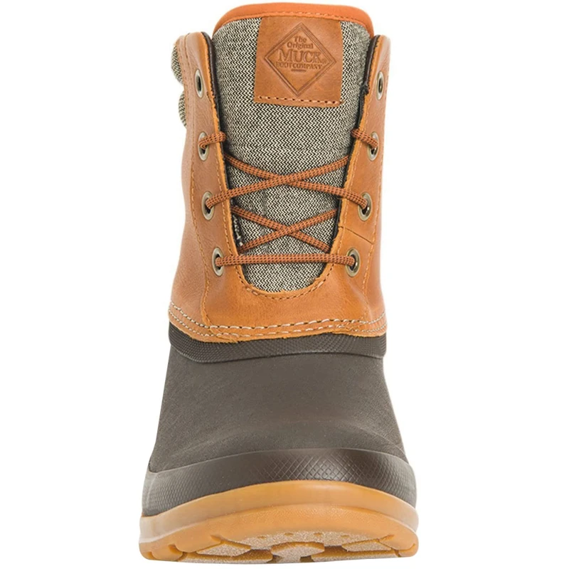 Muck Boots Men's Originals Duck Lace Pull On Leather Waterproof Ankle Boot, Dark Brown, 9