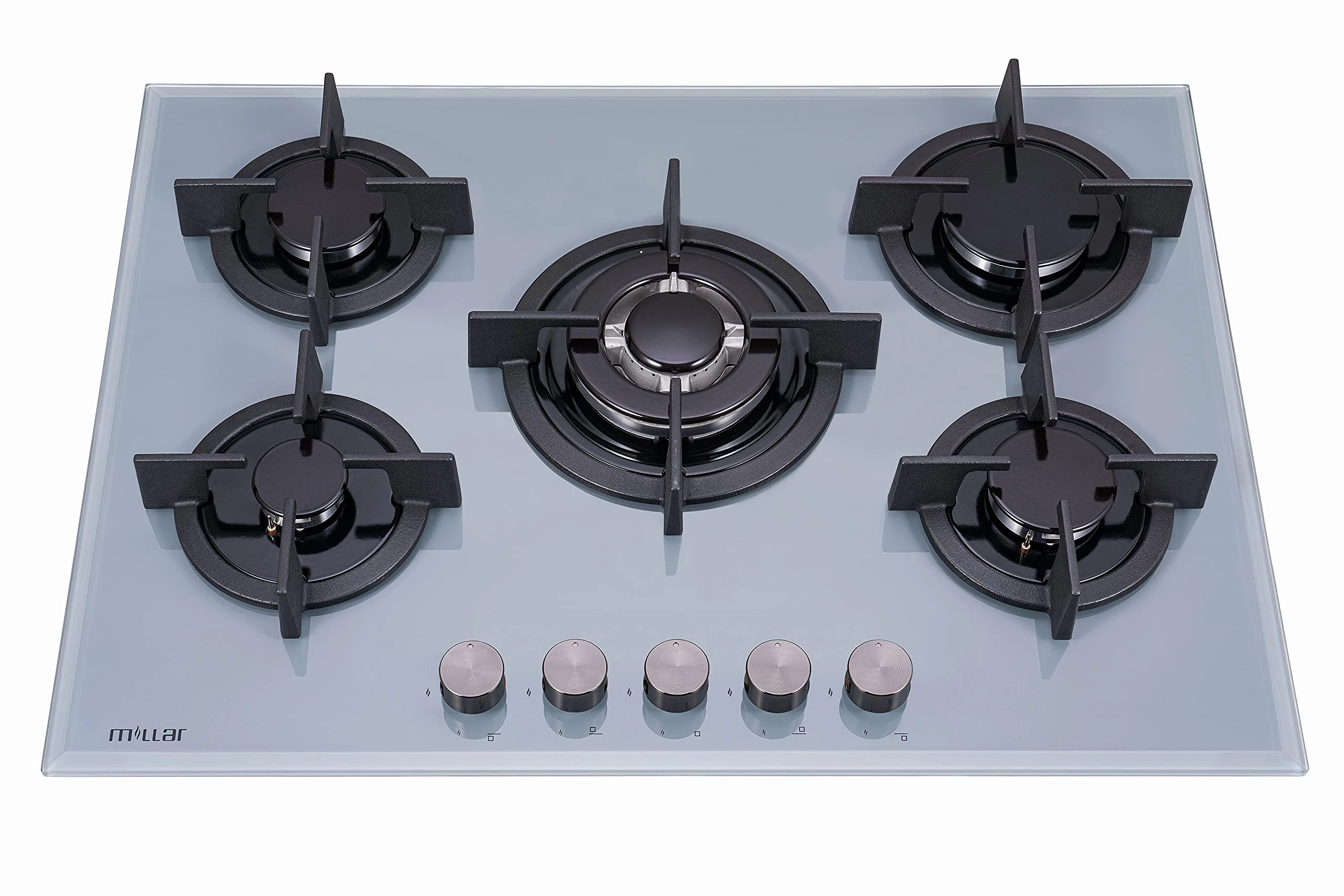 MILLAR GH7051PA 70cm Built-in 5 Burner Grey Gas on Glass Hob/Cooker/Cooktop with FFD…