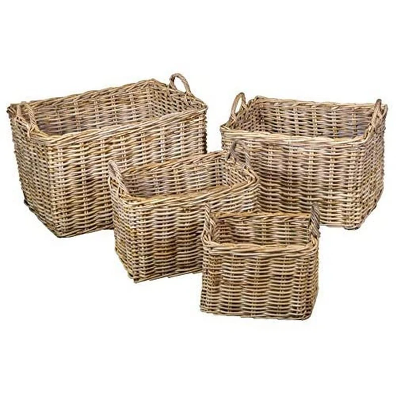 Vacchetti 4709710000 Basket, Rattan, Multicolor, Medium, 4 units