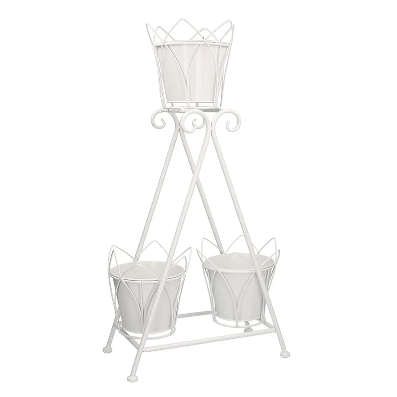 Vacchetti 6453030000 Plant Pot Metal White 3 Seater cm 38 x 20H72