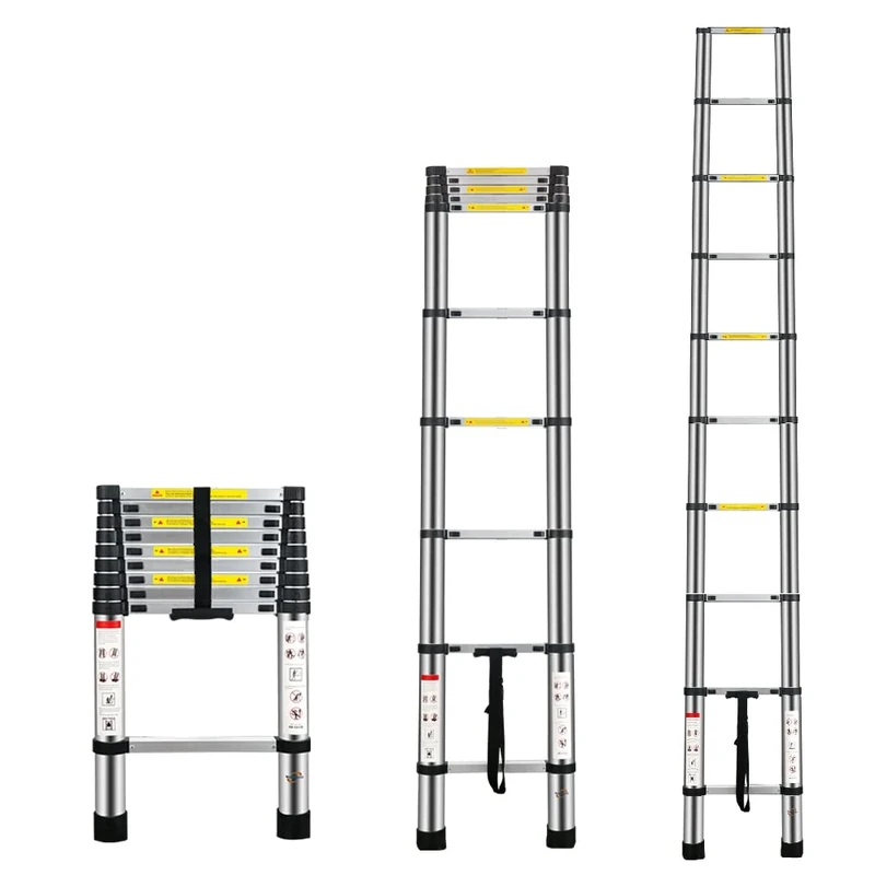 Multibao 2.9m (9.5ft) 10-Step Telescopic Ladder - 150kg Capacity