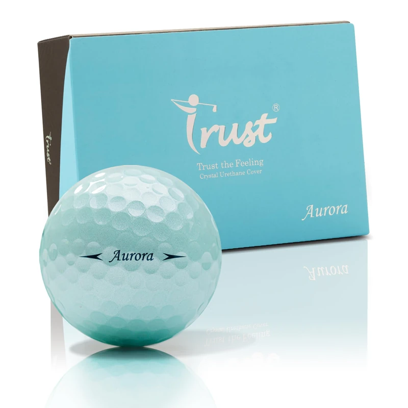 Trust Aurora Blue,Crystal Urethane Covered, K9 Dynamic Core, 3 Piece Golf Ball, Soft & Elasticity Feel, Distance with Greenside Control (One Dozen)