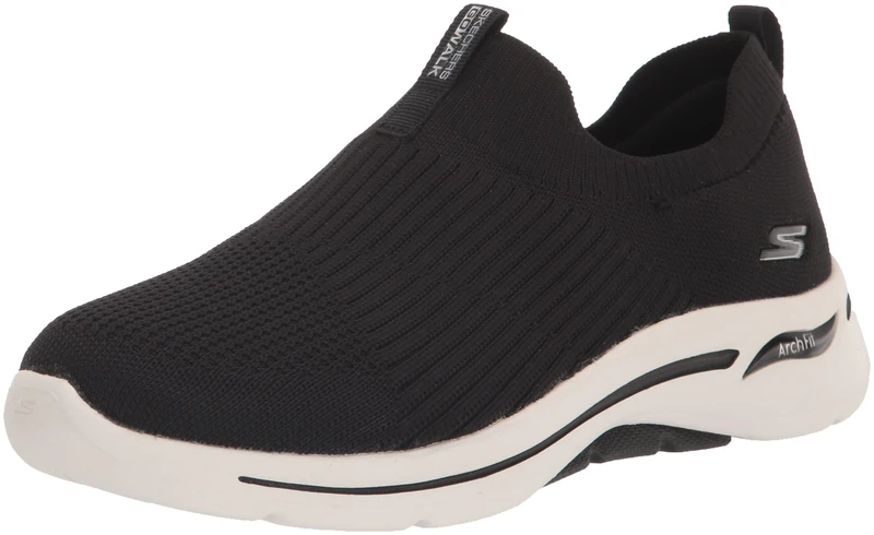 Skechers Women's Go Walk Arch Fit Iconic Sneaker, Black, 5.5 UK