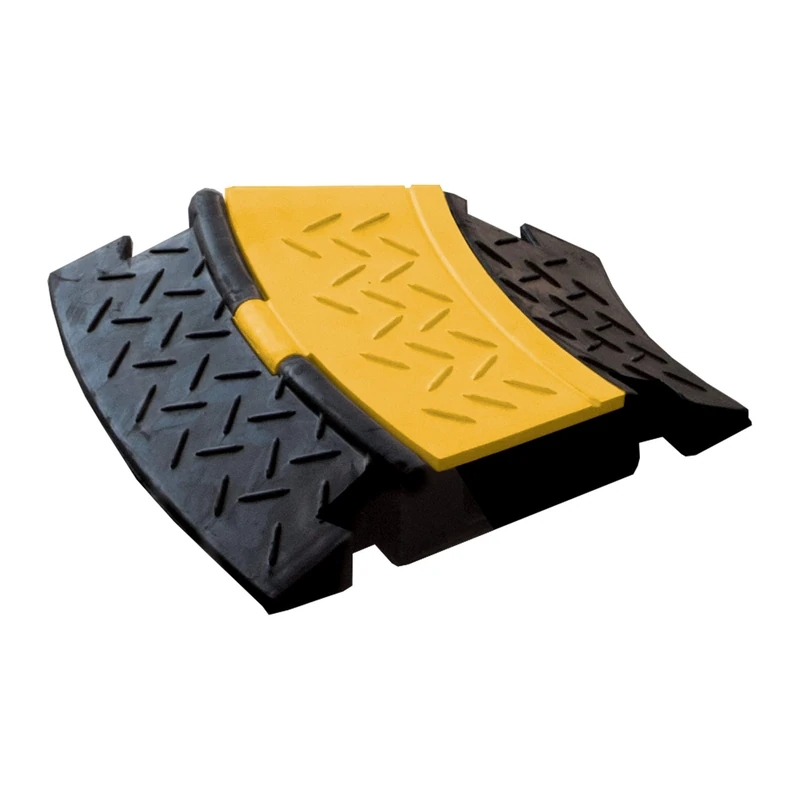 Arnocanali ZPW2 No. 3 Pieces of Flat Curved 30° Floor for Driveway Channel with 2 Compartments, Rubber - Image 1