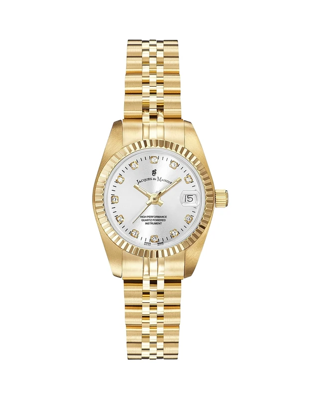Jacques Du Manoir Ladies Swiss Made Inspiration Gold Plated Stainless Steel Bracelet Watch