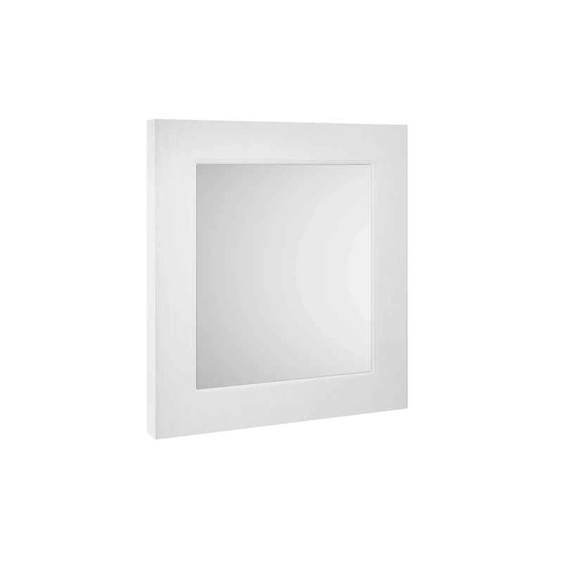 nuie OLF114 York Traditional Bathroom Wall Hung Flat Mirror, 800 x 600 x 18mm, White Ash