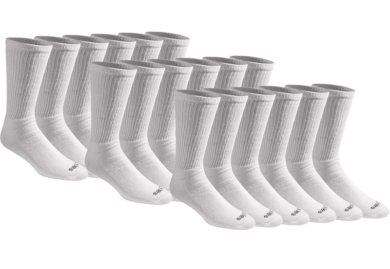 Dickies Men's Cotton Blend Work Crew Socks - 18 Pairs, Large