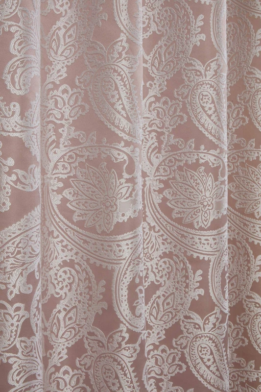 Emma Barclay – Fully Lined Curtains for Bedroom Living Room Jacquard Pencil Pleated Two Panel Paisley Damask Curtains Duchess Collection (66” x 90” Inch)(Blush Pink)