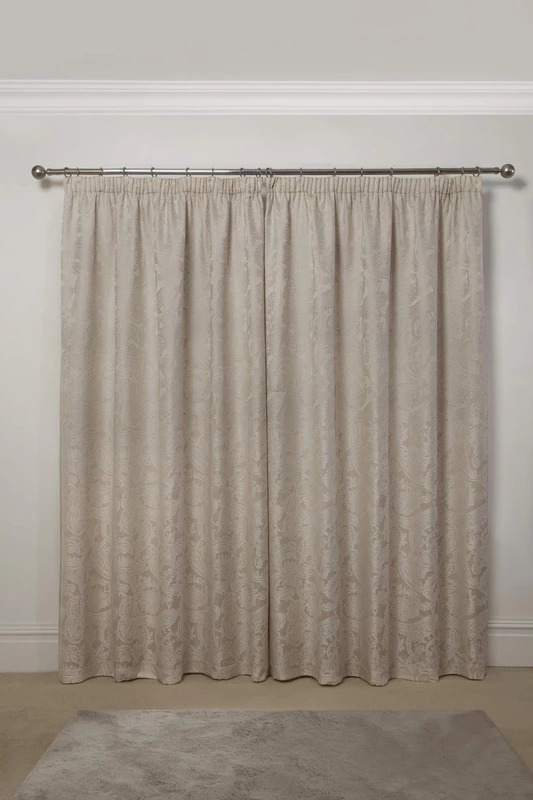 Emma Barclay Duchess - Lined Pencil Pleat Jacquard Curtains in Cream - Width 66 x Drop 72" (168 x 183cm)
