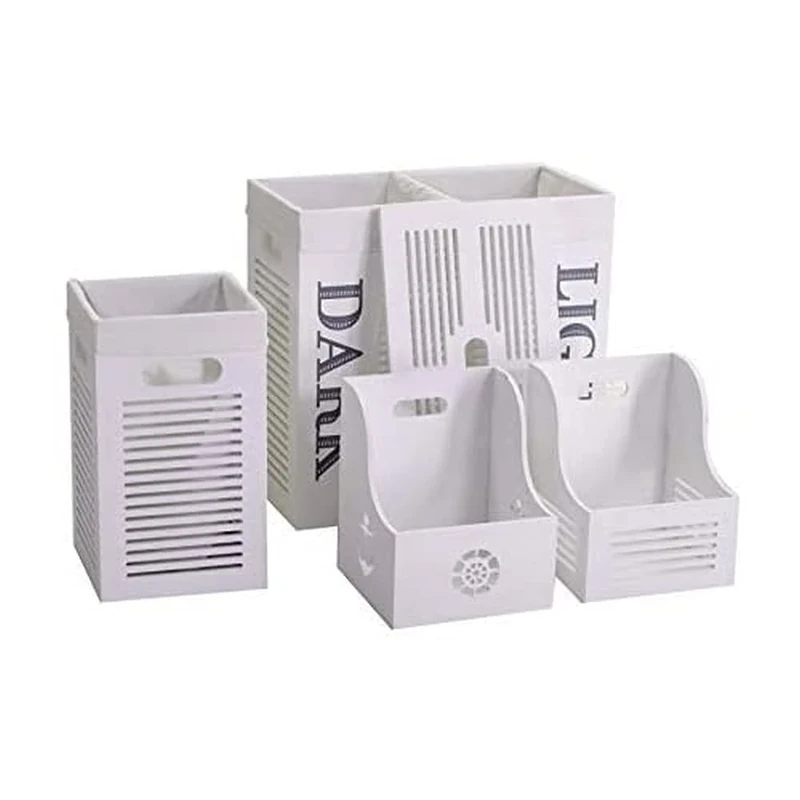 Vacchetti 1920380000 Basket, Wicker, White, Medium, 4 units