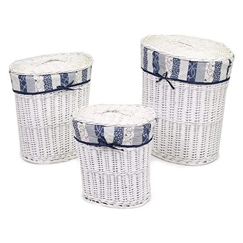 Vacchetti 1919930000 Basket, Wicker, White, Medium, 3 units - Image 1
