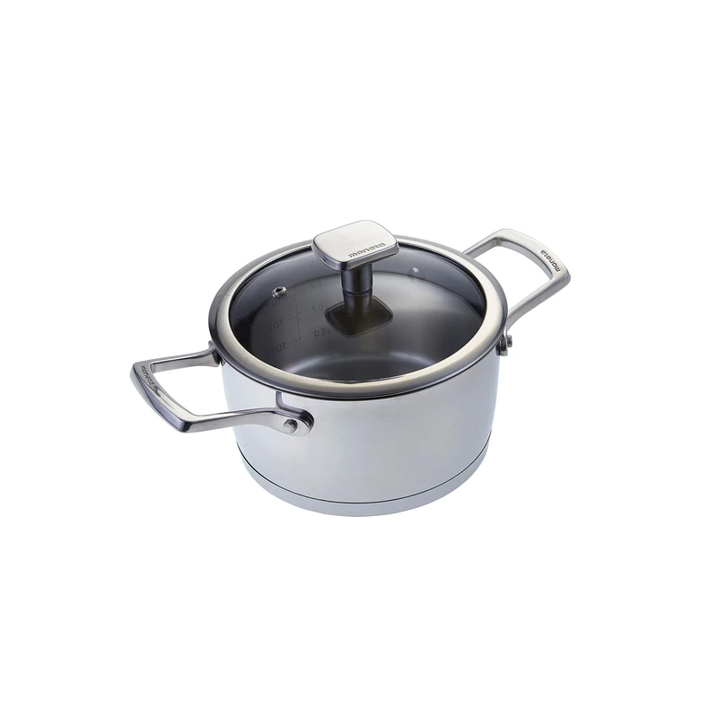 Moneta Agreement Saucepan 2 Handles 22 cm with lid, Stainless Steel for Each hob
