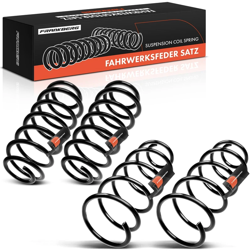 Frankberg 4x Coil Spring Front axle Rear axle Compatible with A3 8L1 1996-2003 B.o.r.a 1J2 1998-2005 Golf IV 1J1 1997-2003 Replace# 1J0411105