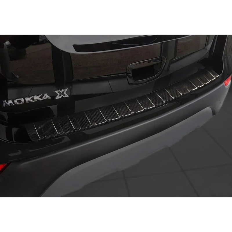 Avisa Real 3D Carbon Rear bumper protector compatible with Opel Mokka X Facelift 2016-2020 'Ribs'