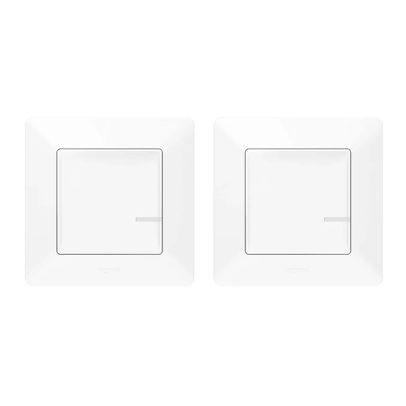 Legrand, Valena Life with Netatmo Pre-Configured Radio Set, Wireless Light Switch + Wireless Wall Transmitter, LED Indicator for Battery Status, incl. Battery, Extends a Standard Installation, 752152