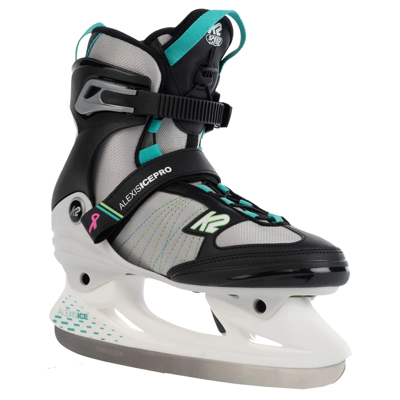 K2 Skate Women's Alexis Ice Pro Skate, Silver Teal, 1.5 UK