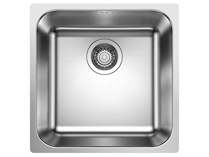 BLANCO Supra 400-IF R12 | Stainless Steel Sink | Installation Type: Installation from Top and Flush | for 45 cm Wide Base Cabinets | Resistant to Scratches | Large Basin Volume