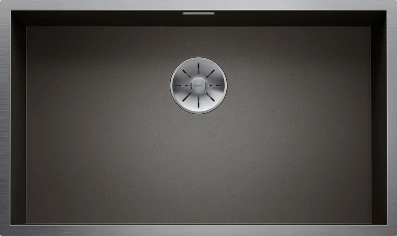 BLANCO ZEROX 700-U DarkSteel | Stainless Steel Sink | Installation Type: undermount Installation | for 80 cm Wide Base cabinets | Resistant to Scratches | Spacious Bowl Volume | [74x44x19.4 cm]
