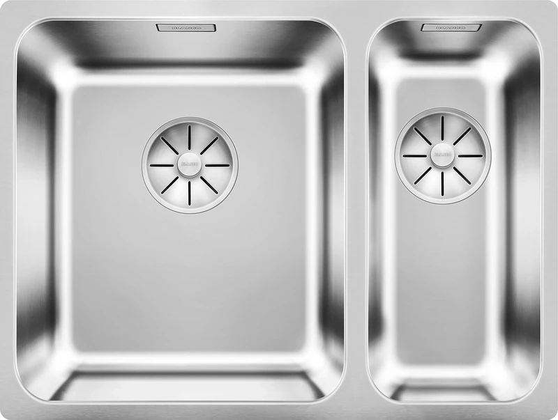 BLANCO Solis 340/180-IF Stainless Steel Sink, Installation Type: from Top and Flush Basin, Left Main Basin, for 60 cm Wide Base Cabinets, Resistant to Scratches