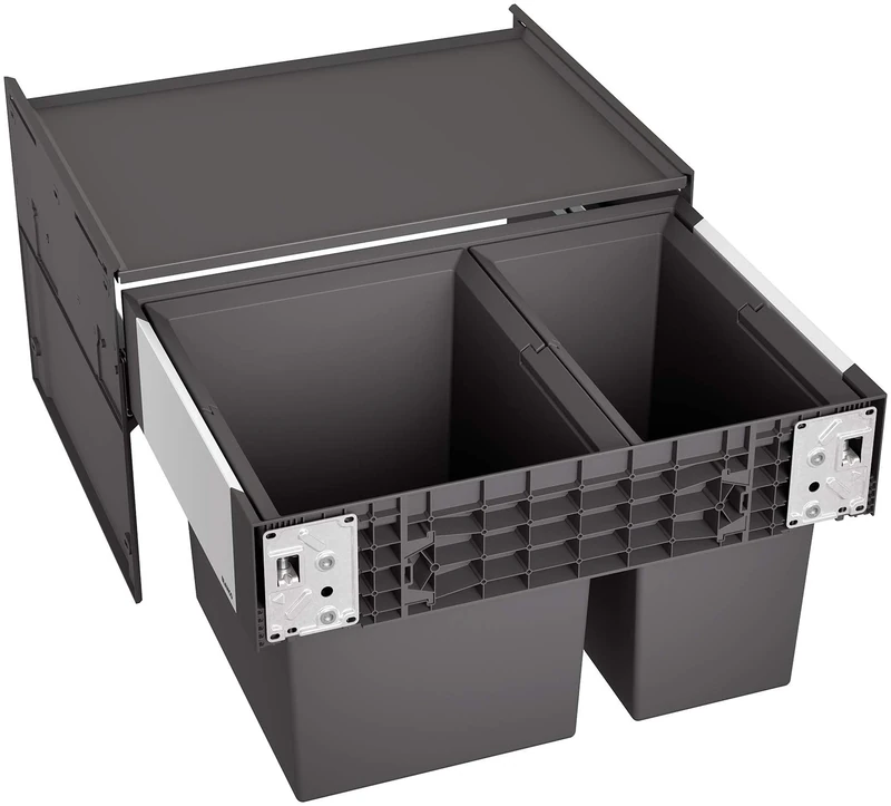 BLANCO Select II 60/2 | Waste Sorting System | for 60 cm Wide Base cabinets | Pull-Out System for Door-Front Fixing | 1 x 30 Litre and 1 x 19 Litre bin | 400 mm Pull-Out Depth | [56.8x40x36.1 cm]
