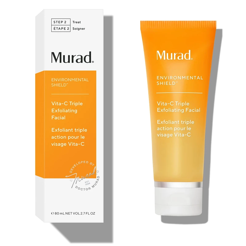 Murad Environmental Shield Vita-C Triple Exfoliating Facial – Exfoliating Facial Scrub with Antioxidant Gold Stabilized Vitamin C – Smoothing and Brightening, 80ml