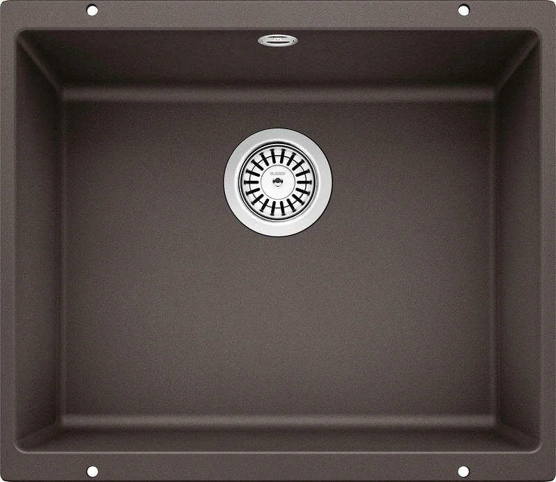 BLANCO ROTAN 500-U | SILGRANIT Sink in café | Installation Type: undermount Installation | for 60 cm Wide Base cabinets | Spacious Bowl Volume | Easy-Care Surface | [53x46x20.2 cm]