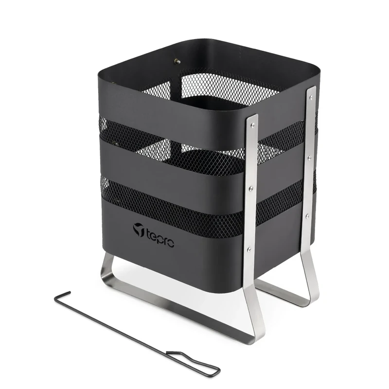 tepro 1168 Fire Pit Design Black/Silver (36 x 42.5 x 50 cm)