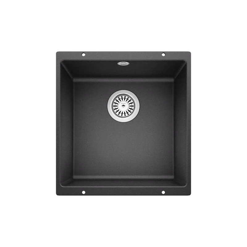BLANCO ROTAN 400-U | SILGRANIT Sink in Anthracite | Installation Type: undermount Installation | for 50 cm Wide Base cabinets | Spacious Bowl Volume | Easy-Care Surface | [43x46x20.2 cm]