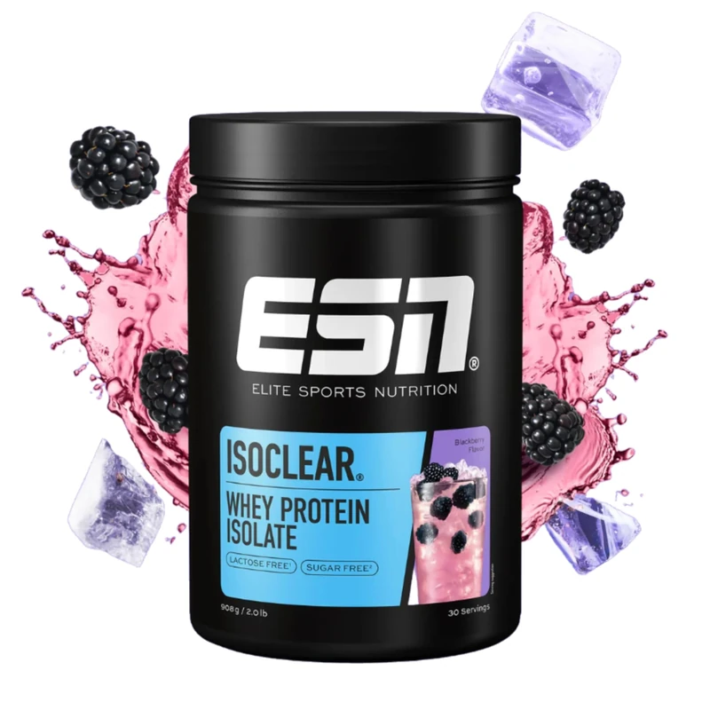 ESN ISOCLEAR Whey Isolate Protein Powder, BlackBerry, 908 g, 2 lbs, 30 Servings Clear Whey - Lactose Free