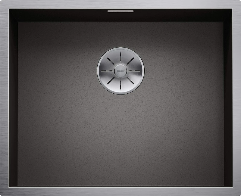BLANCO ZEROX 500-U DarkSteel | Stainless Steel Sink | Installation Type: undermount Installation | for 60 cm Wide Base cabinets | Resistant to Scratches | Spacious Bowl Volume | [54x44x18.4 cm]