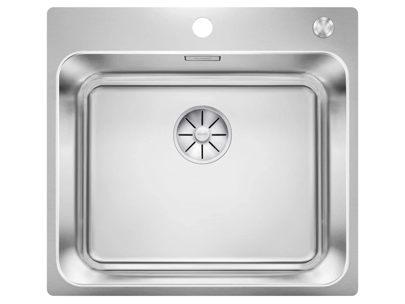 BLANCO Solis 500-IF/A Stainless Steel Sink Installation Type: Installation from Top and Flush Surface for 60 cm Wide Base Cabinets Resistant to Scratches Large Basin Volume