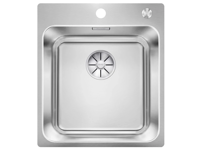 BLANCO Solis 400-IF/A Stainless Steel Sink Installation Type: Installation from Top and Flush Surface for 45 cm Wide Base Cabinets Resistant to Scratches Large Basin Volume