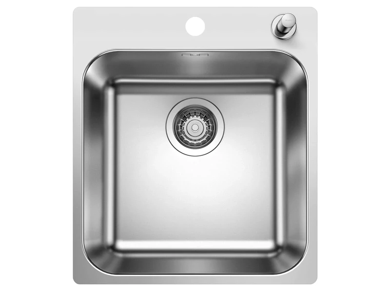 BLANCO Supra 400-IF/A R12 | Stainless Steel Sink | Installation Type: Installation from Top and Flush | for 45 cm Wide Base Cabinets | Resistant to Scratches | Large Basin Volume