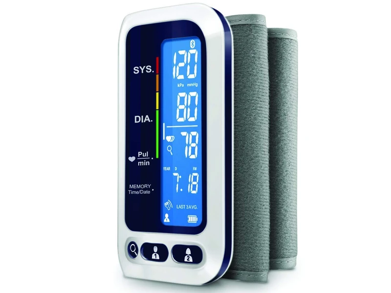 Gima -Bluetooth Upper arm Blood Pressure Monitor; Digital sphygmomanometer; tubeless Technology; Backlit LCD Screen; Upper arm Circumference 22 x 42 cm; Apple and Android Compatible
