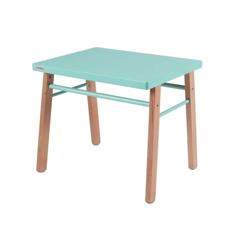 Combelle Coffee Table, Wood, Two-Tone Mint Green and Natural